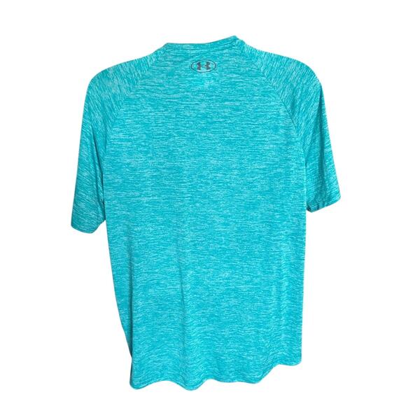 Under Armour HeatGear Tech Tee XL Turquoise Blue Men’s Training Shirt - Picture 4 of 5